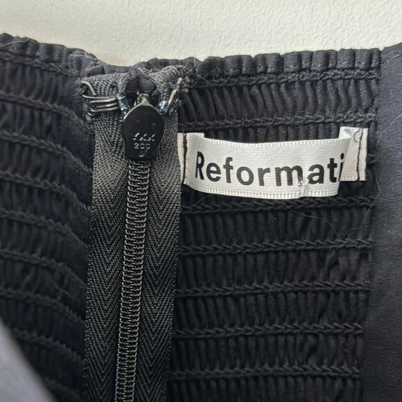 Reformation Kenzi Black Mini Dress Size: 10 - Picture 3 of 5